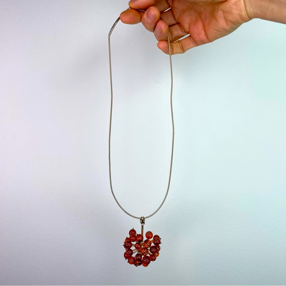 Artisan Jewelry - Artisan-Made Sterling Silver & Baltic Amber ‘Space’ Necklace